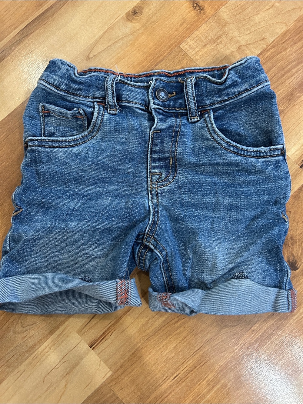 Cat & Jack Rolled Hem Denim Shorts - Blue